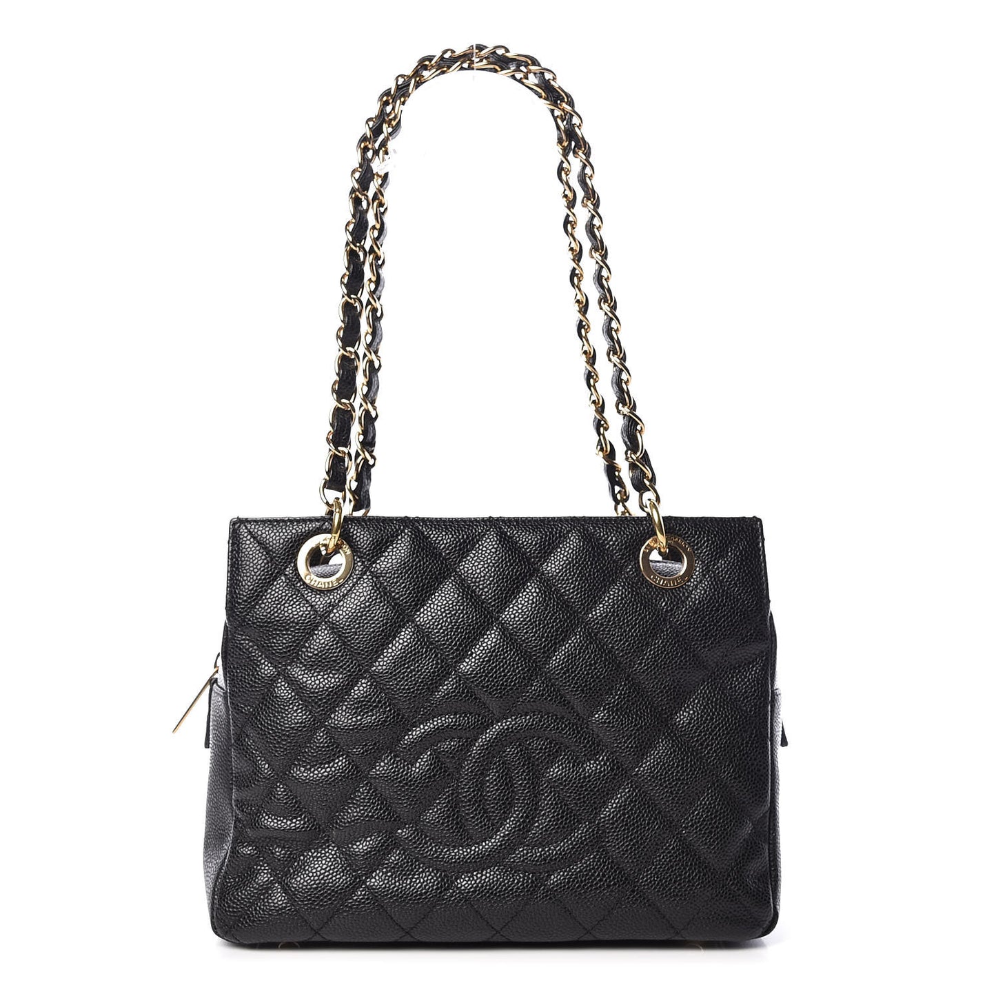 Caviar Quilted Petit Timeless Tote PTT Black