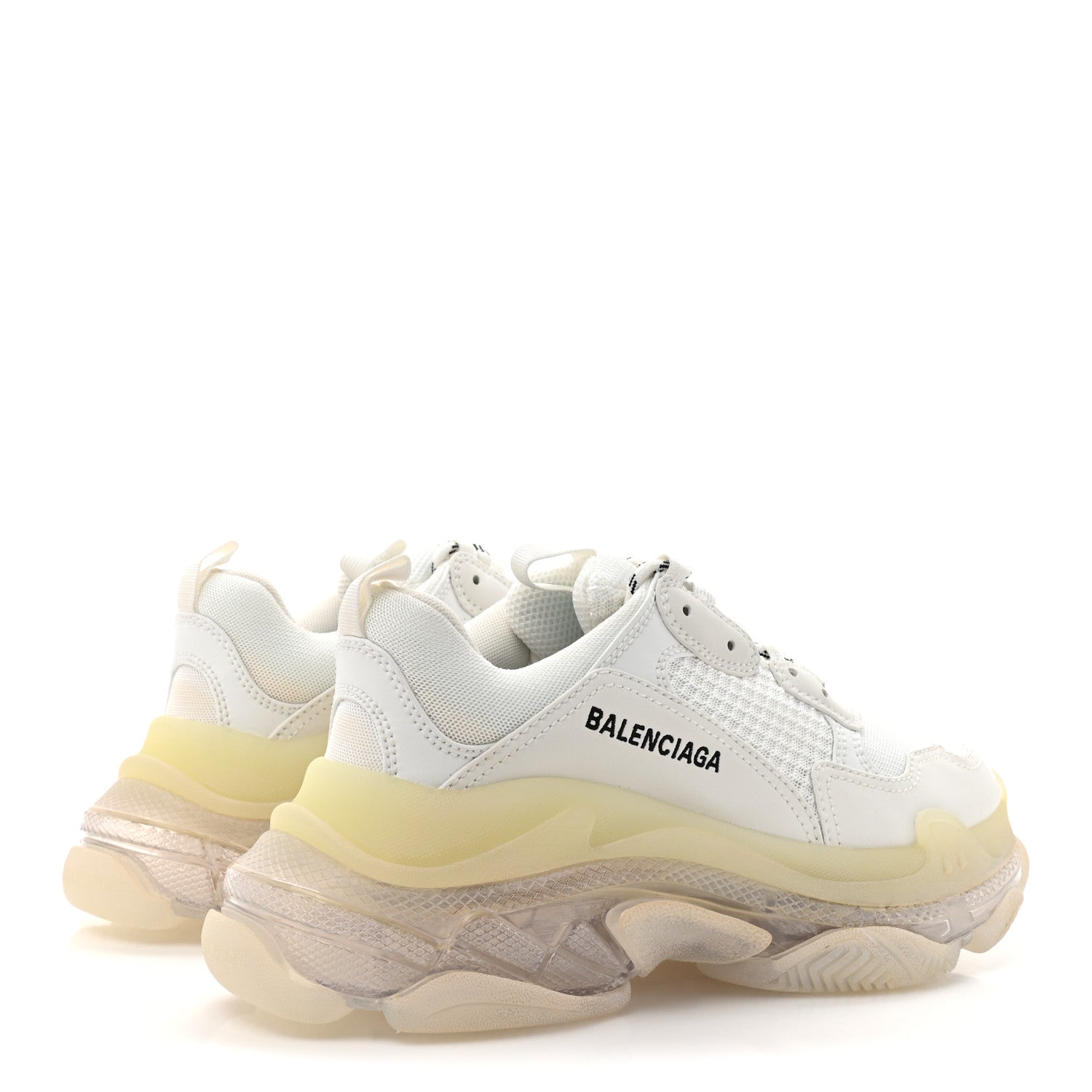 Balenciaga Fabric Mesh Clear Sole Womens Triple S Sneakers 38 White 6 of 10