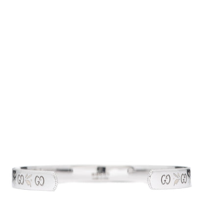 Gucci 18K White Gold Enamel Icon Blooms Cuff Bracelet 3 of 7