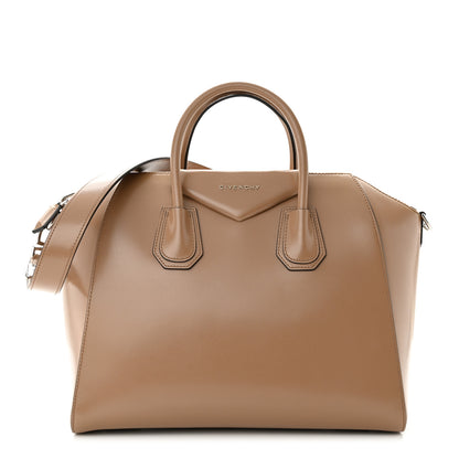 Givenchy Shiny Lord Calfskin Medium Antigona Dark Beige 1 of 13