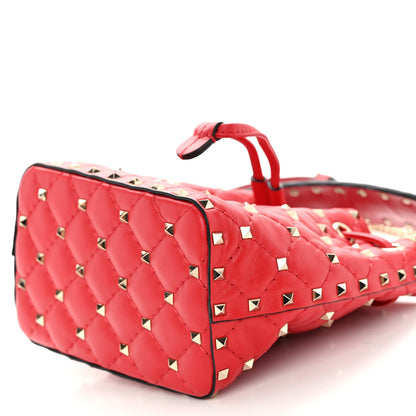 Valentino Garavani Nappa Mini Rockstud Spike Bucket Bag Rouge Pur 9 of 9