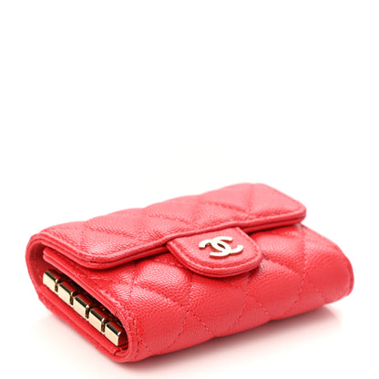 Chanel Caviar Quilted Classic 4 Key Holder Wallet Dark Pink 4 of 9