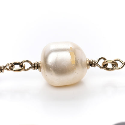 Chanel Enamel Pearl Beaded CC Bracelet Gold 5 of 9