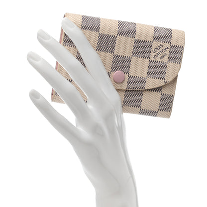 Louis Vuitton Damier Azur Rosalie Coin Purse Rose Ballerine 2 of 7