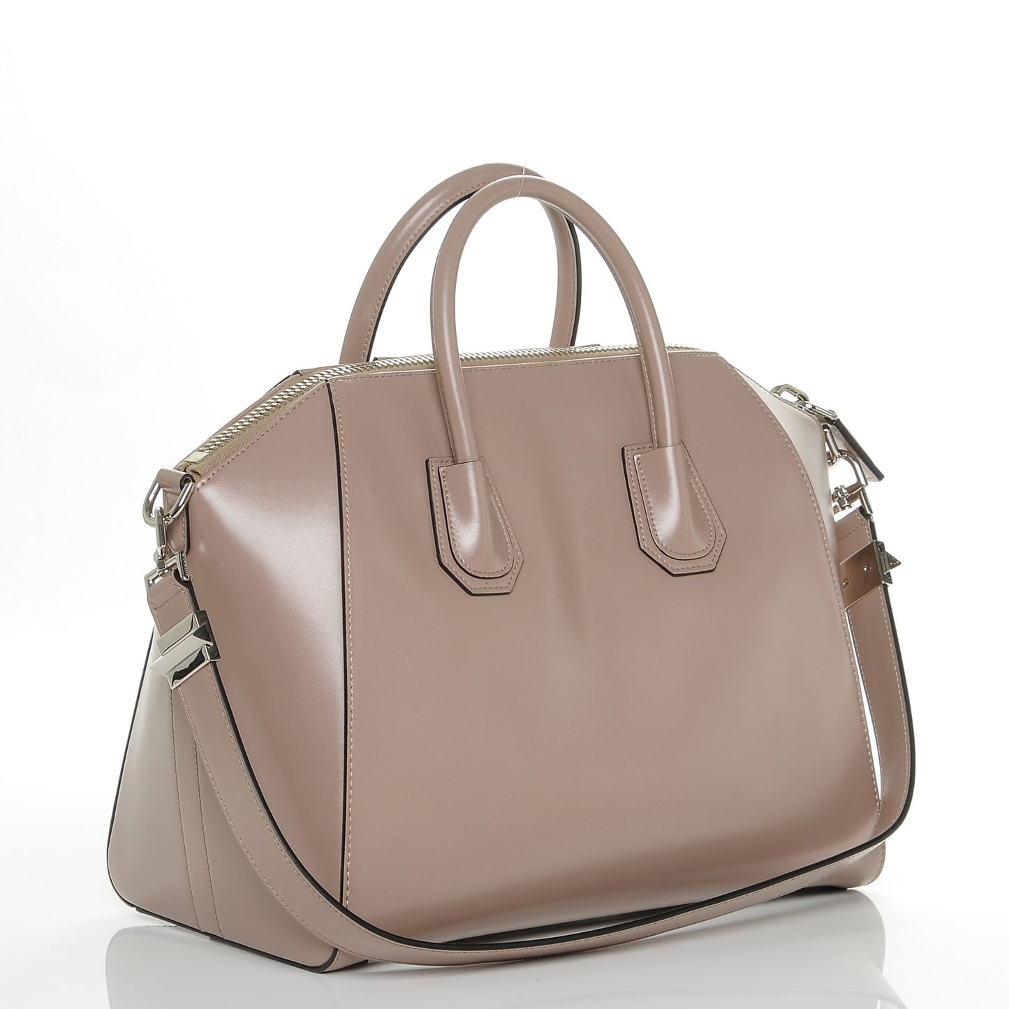 Shiny Lord Calfskin Medium Antigona Taupe