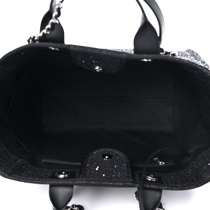Chanel Viscose Sequins Medium Deauville Tote Black 5 of 9