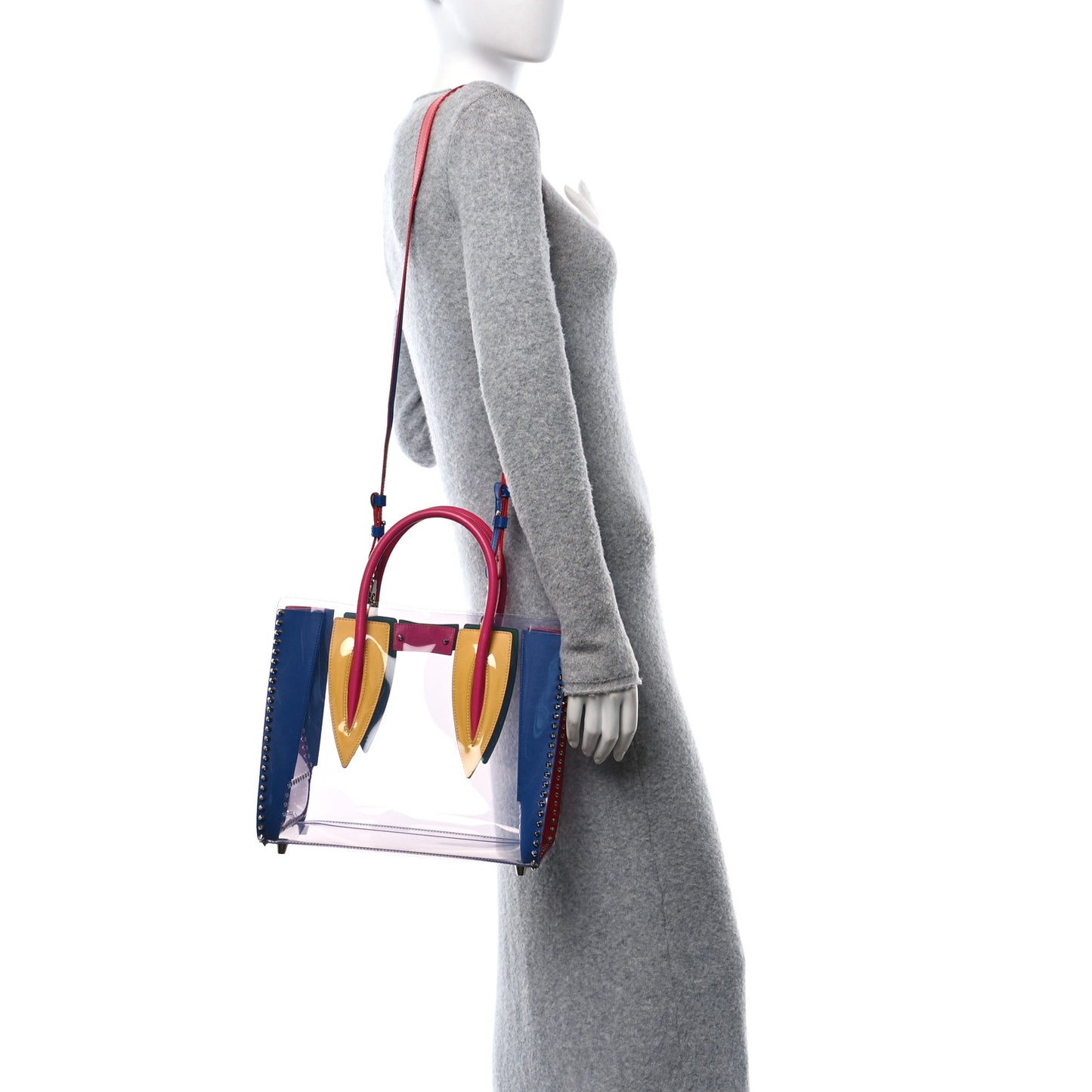 PVC Calfskin Spiked Medium Paloma Multicolor