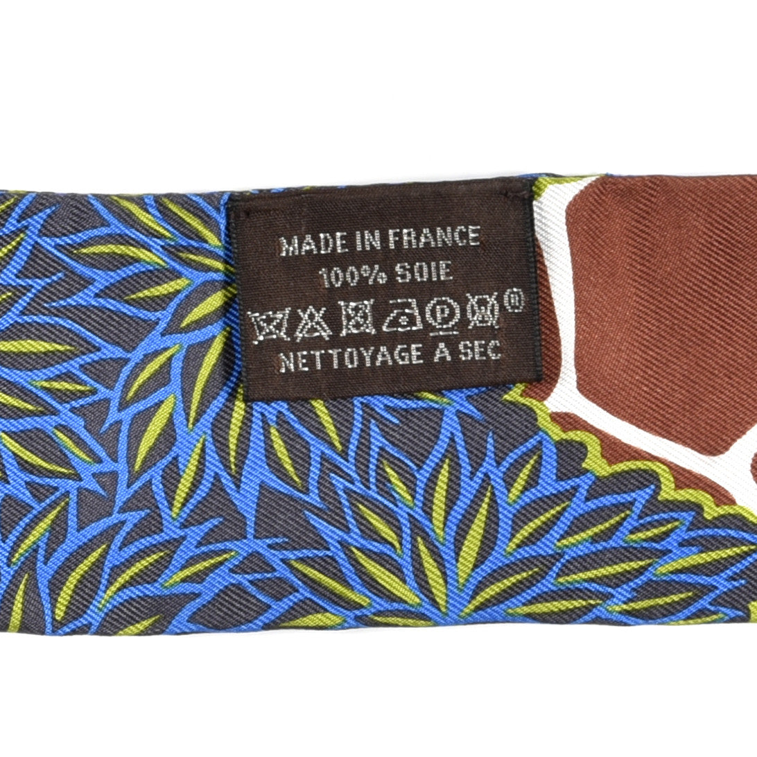 Silk The Three Graces Twilly Bleu Vert Marron