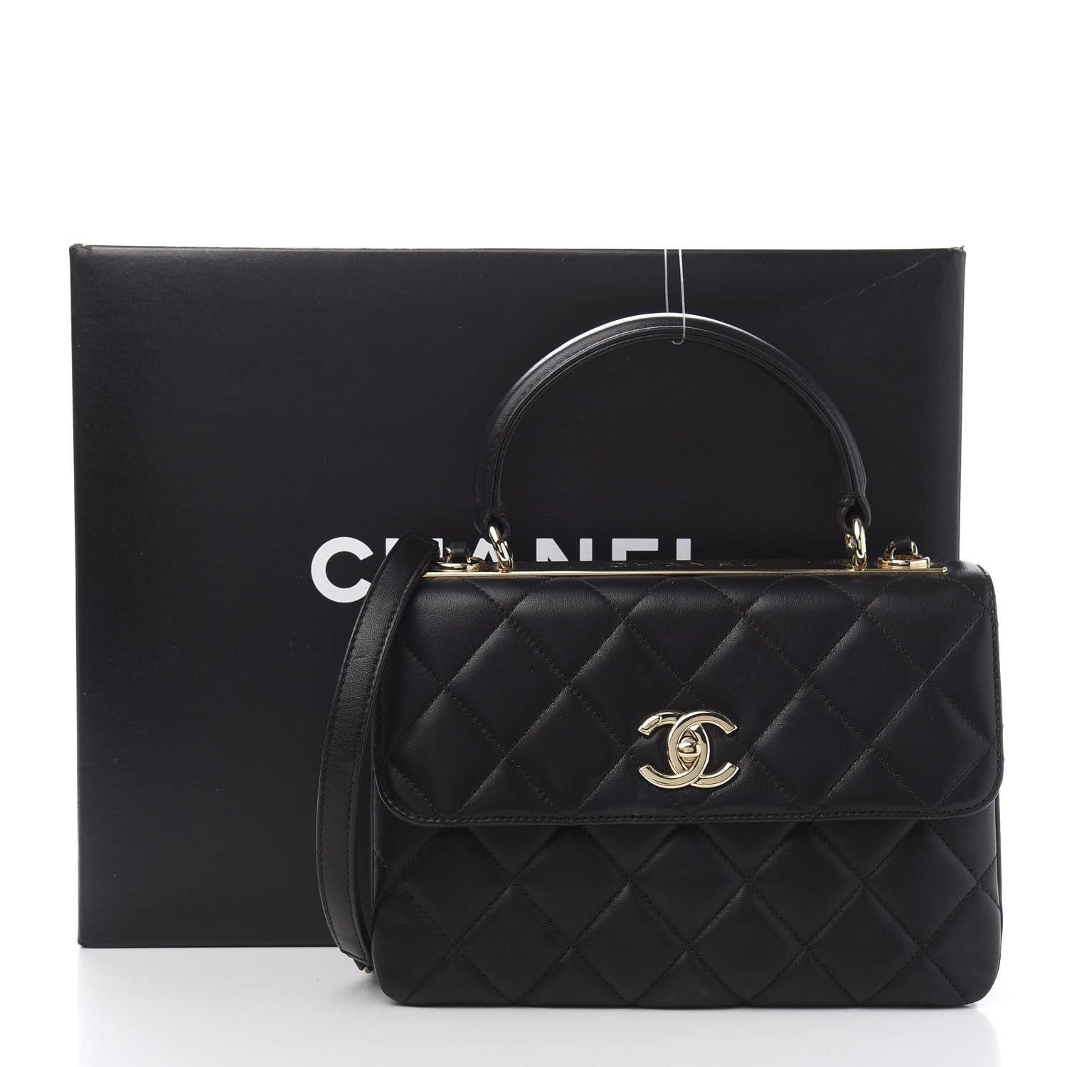 Chanel Lambskin Quilted Small Trendy CC Dual Handle Flap Bag Black 14 of 14