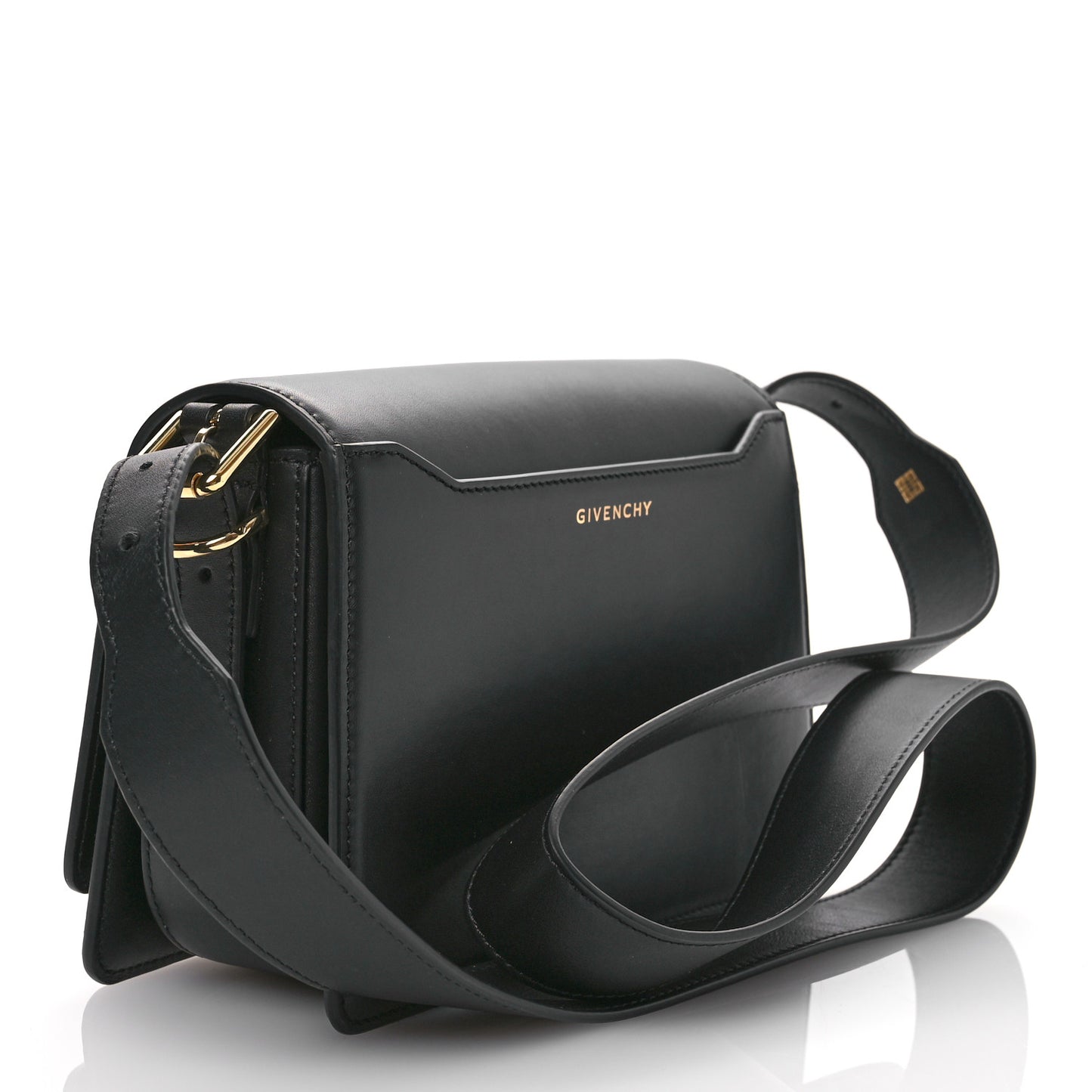 Calfskin Crocodile Embossed 4G Medium Crossbody Bag Black