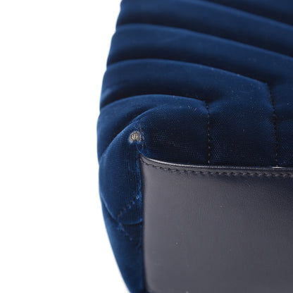 Saint Laurent Velvet Y Quilted Monogram Small Loulou Chain Satchel Medium Blue 13 of 17