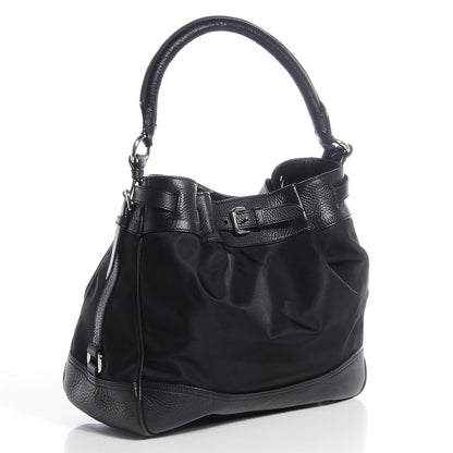 Prada Cervo Tessuto Nylon Belted Hobo Nero Black 3 of 8