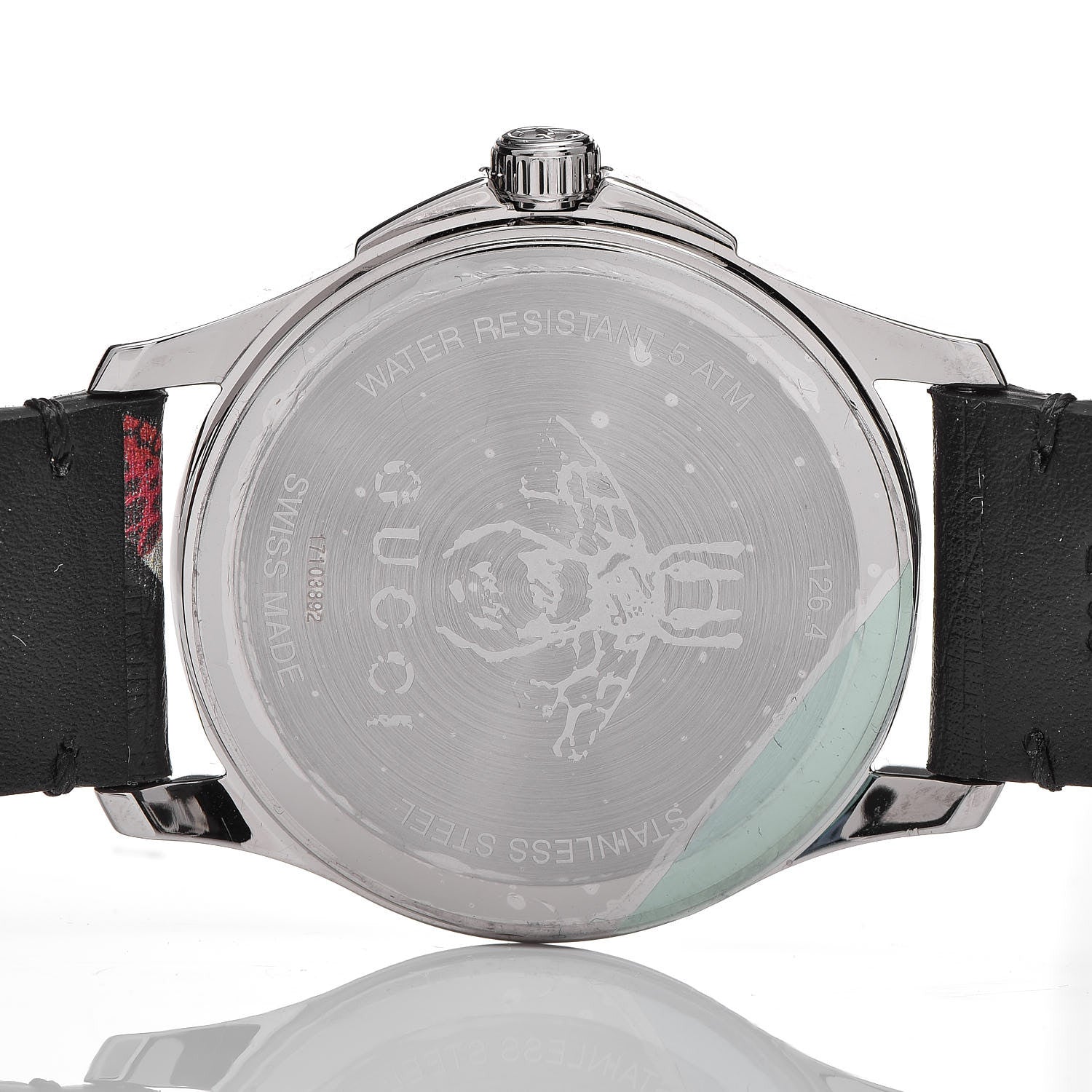 Gucci Stainless Steel Calfskin 38mm Le Marche Des Merveilles Snake Quartz Watch Black 7 of 8
