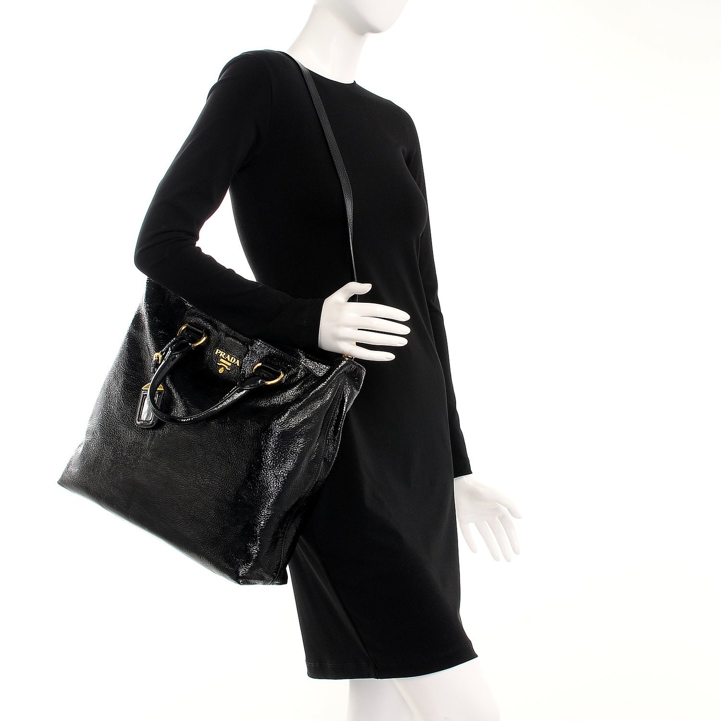 Vernice Shopping Tote Black