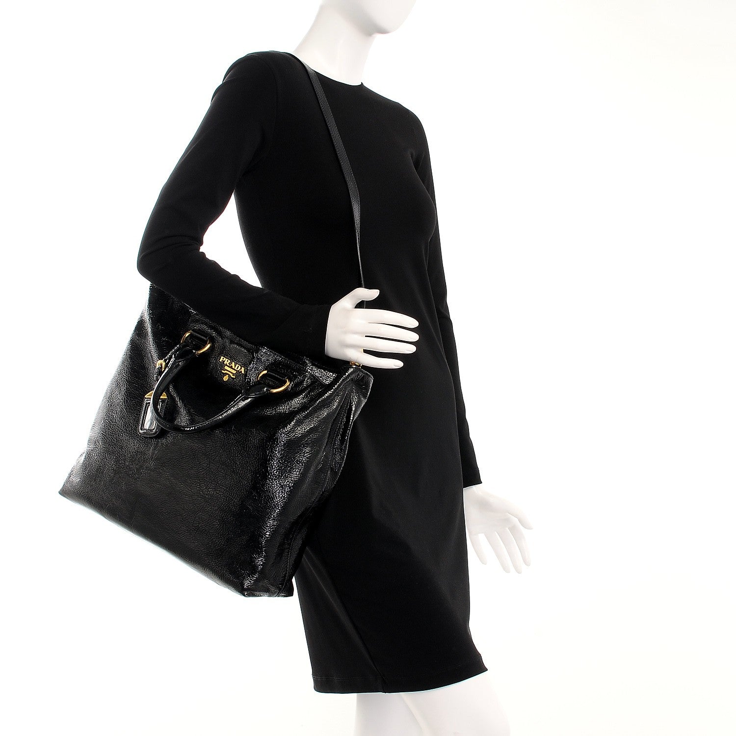 Prada Vernice Shopping Tote Black 2 of 12