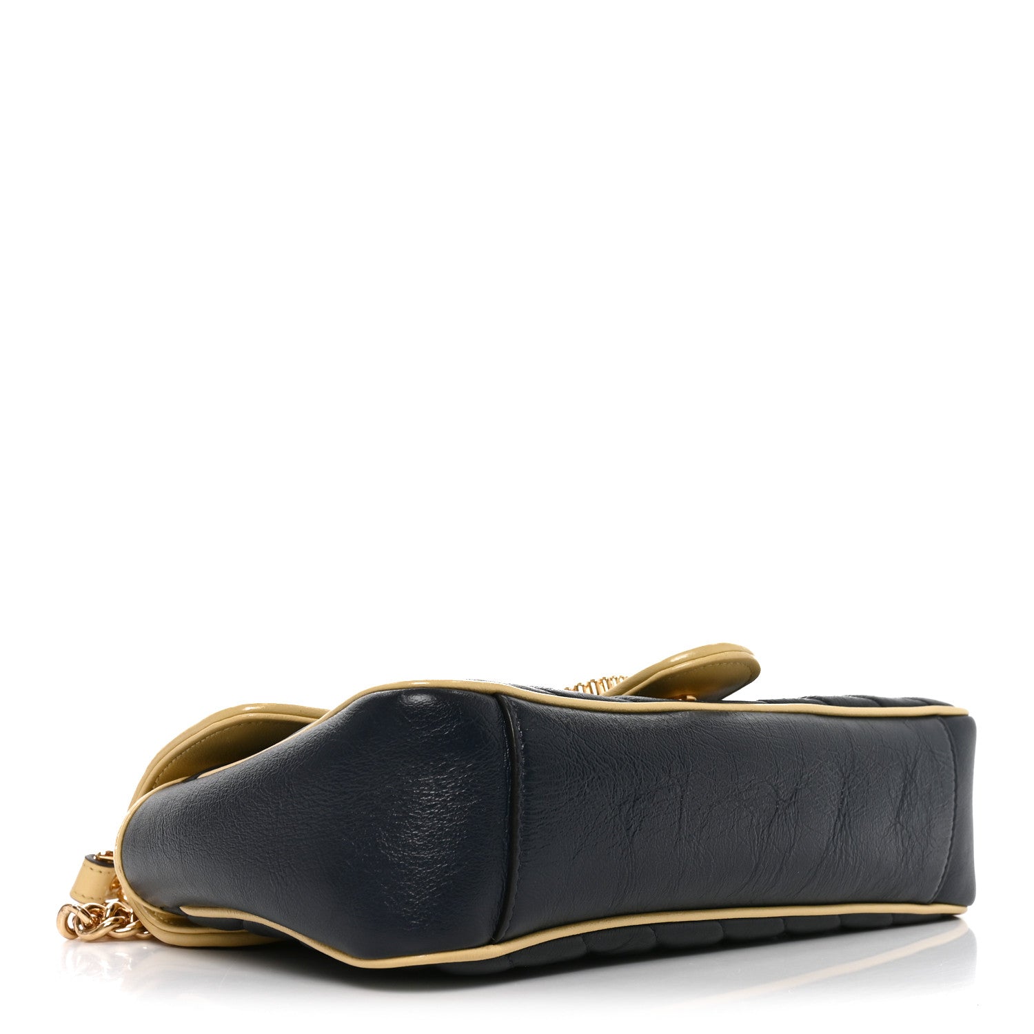 Gucci Azalea Calfskin Matelasse Diagonal Small Torchon GG Marmont Shoulder Bag Blue Agata New Cherry Red Butter 4 of 10