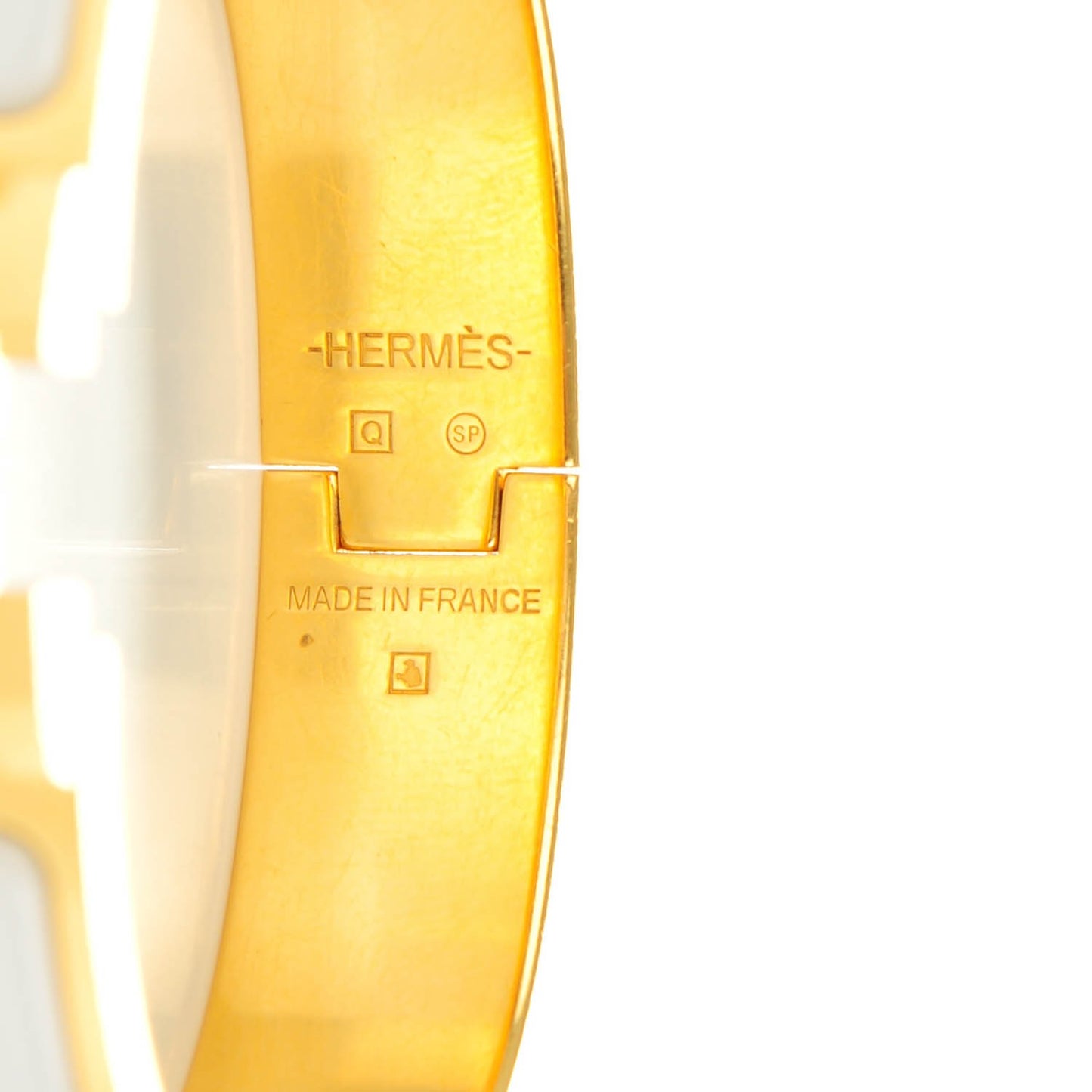 Enamel Narrow Clic Clac H Bracelet PM White