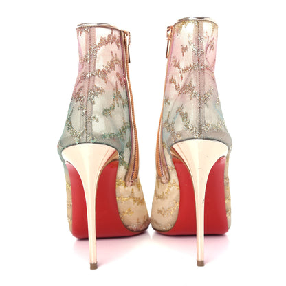 Christian Louboutin Rete Tulle Nancy Bootie 100 Ankle Boots 39.5 Multicolor Blush 7 of 11