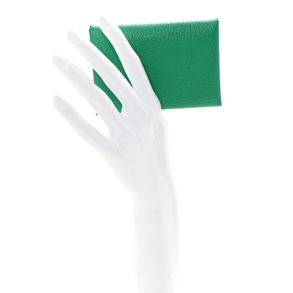 Hermes Chevre Mysore Verso Calvi Duo Card Case Menthe Vert Bosphore 2 of 8