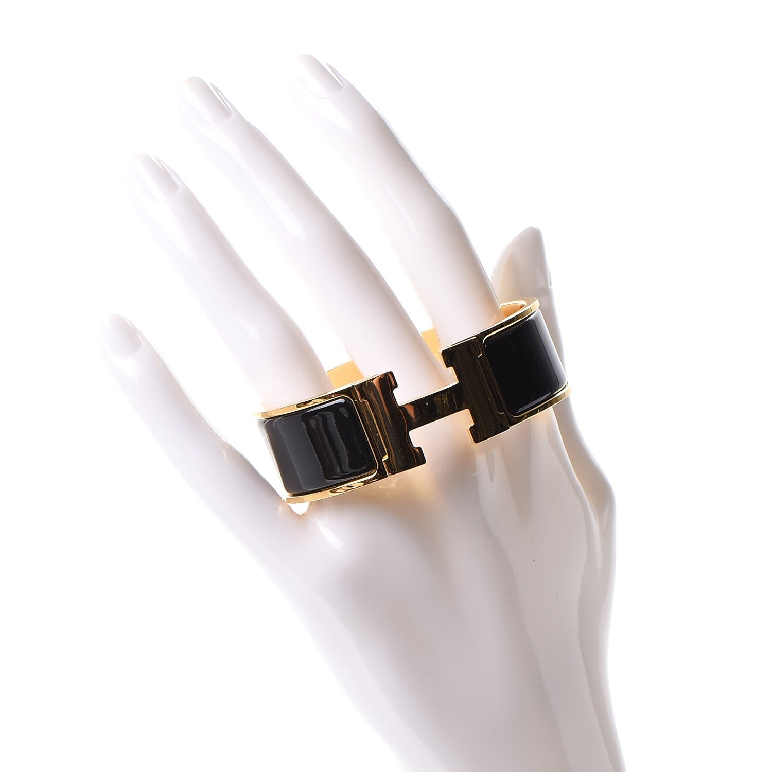 Hermes Enamel Wide Clic Clac H Bracelet PM Black 2 of 5