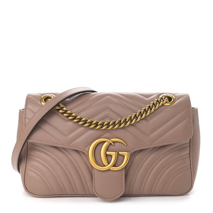 Gucci Calfskin Matelasse Small GG Marmont Shoulder Bag Porcelain Rose 1 of 12
