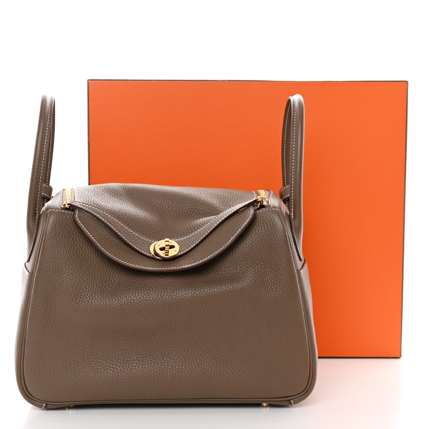 Hermes Taurillon Clemence Lindy 30 Etoupe 10 of 10