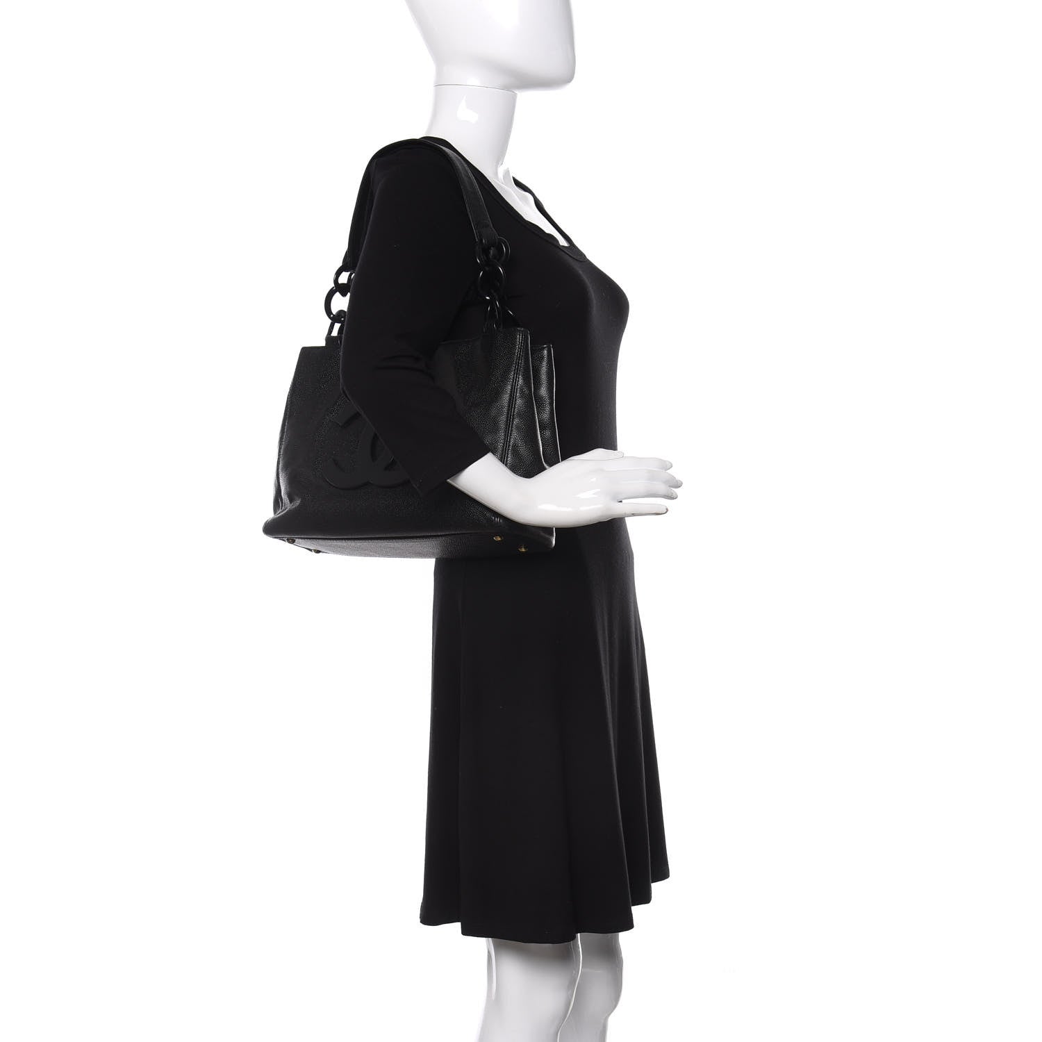 Chanel Caviar CC Tote Black 2 of 12