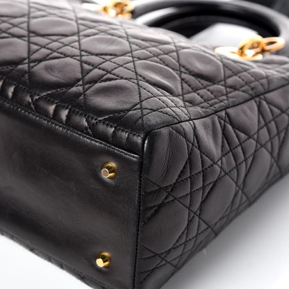 Christian Dior Lambskin Cannage Medium Lady Dior Black 11 of 18