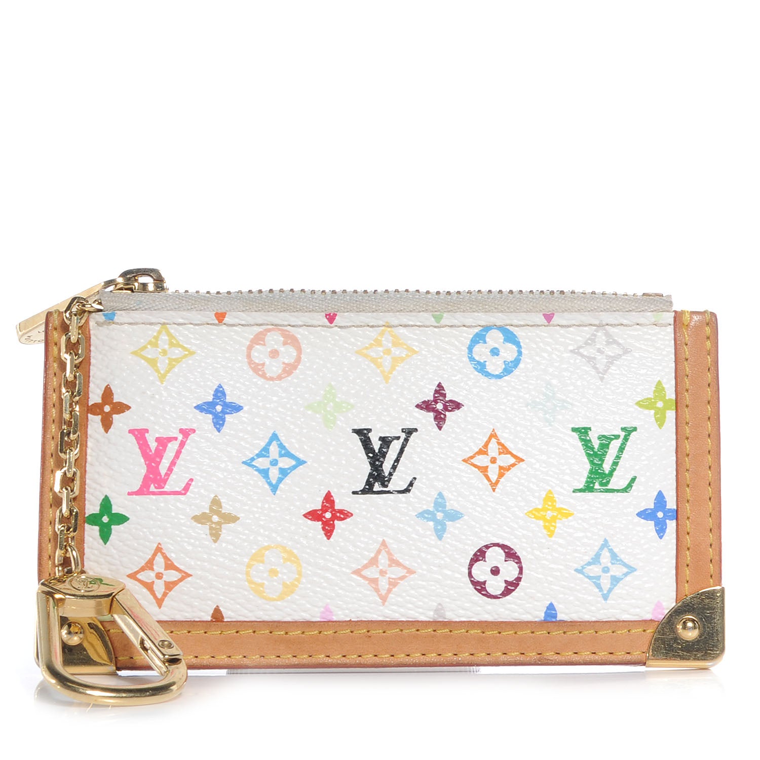 Louis Vuitton Monogram Multicolor Key Pouch White 1 of 7