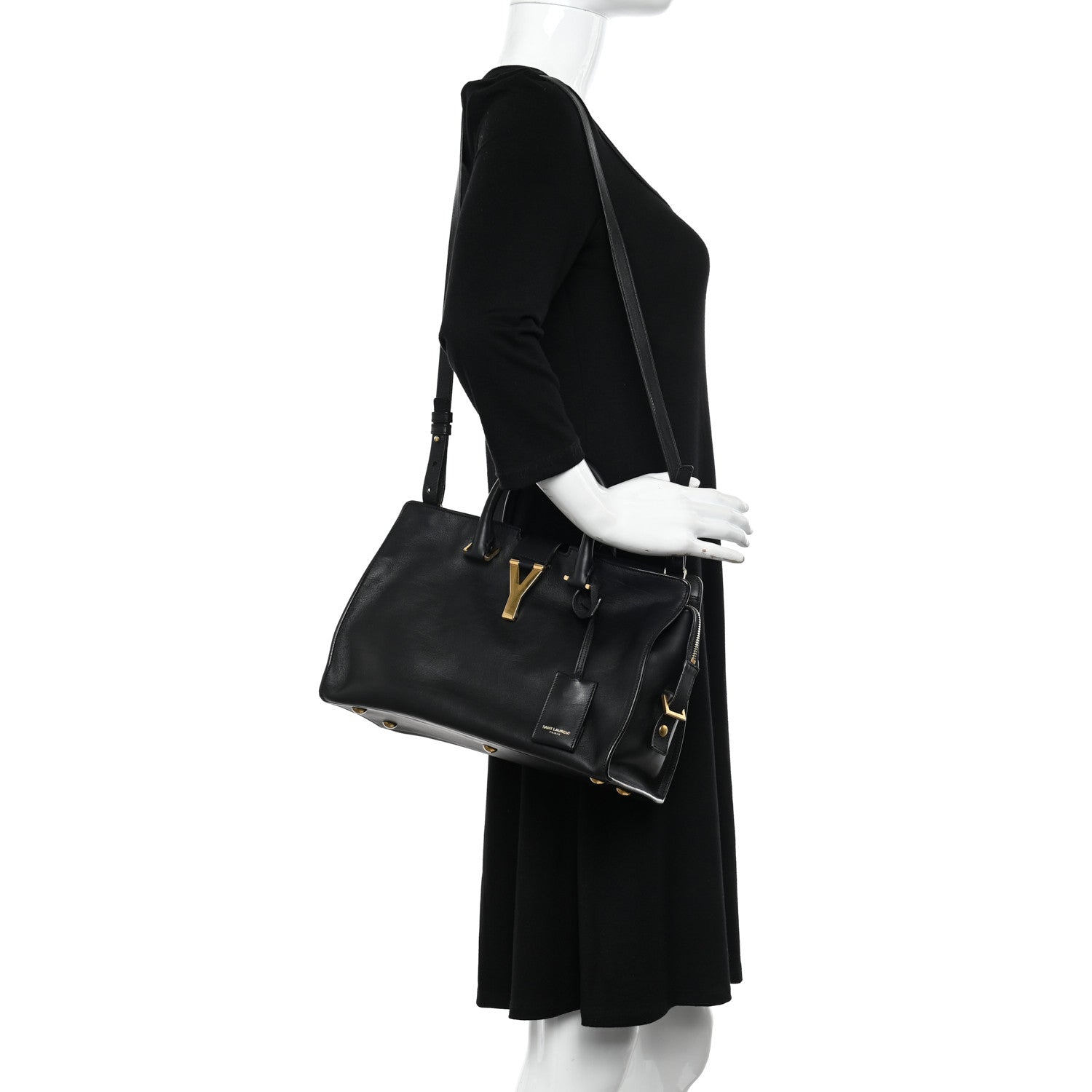 Saint Laurent Calfskin Small Classic Y Cabas Black 2 of 12