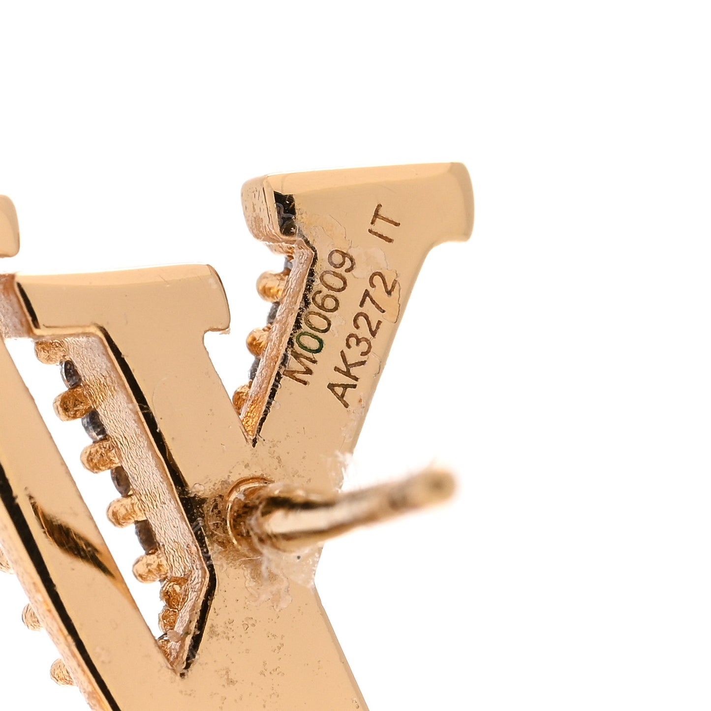 LOUIS VUITTON Metal Crystal LV Iconic Earrings Gold