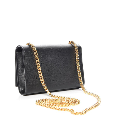 Saint Laurent Grain De Poudre Small Monogram Kate Satchel Black 3 of 6