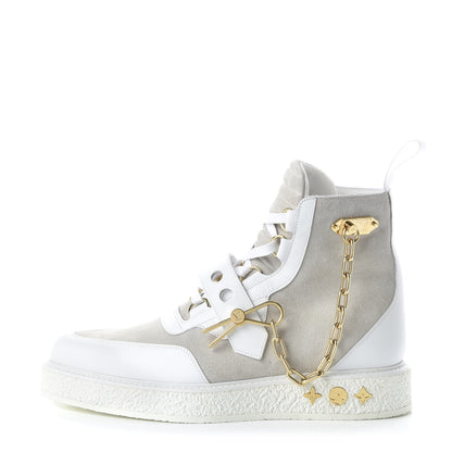 Louis Vuitton Calfskin Suede Mens Creeper Ankle Boots 8.5 White 1 of 8