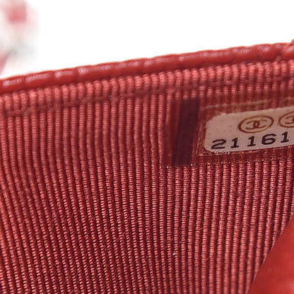 Chanel Caviar Quilted Wallet on Chain WOC Red 8 of 12
