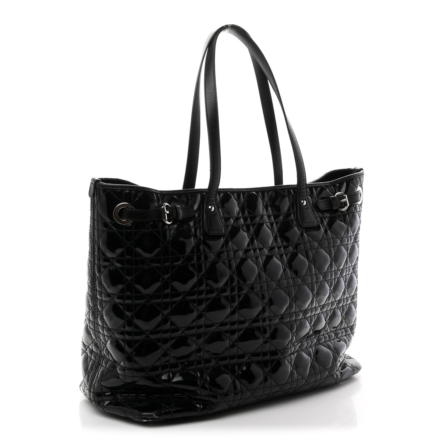 Patent Cannage Medium Panarea Tote Black