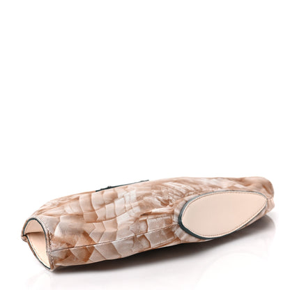 Alexander McQueen Silk Lace Ruffle Printed Small De Manta Clutch Blush 4 of 7