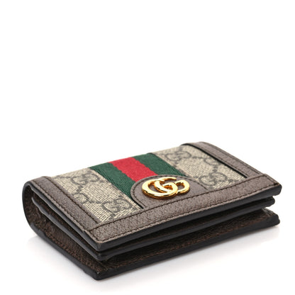 Gucci GG Supreme Monogram Web Ophidia Card Case Beige New Acero 6 of 6