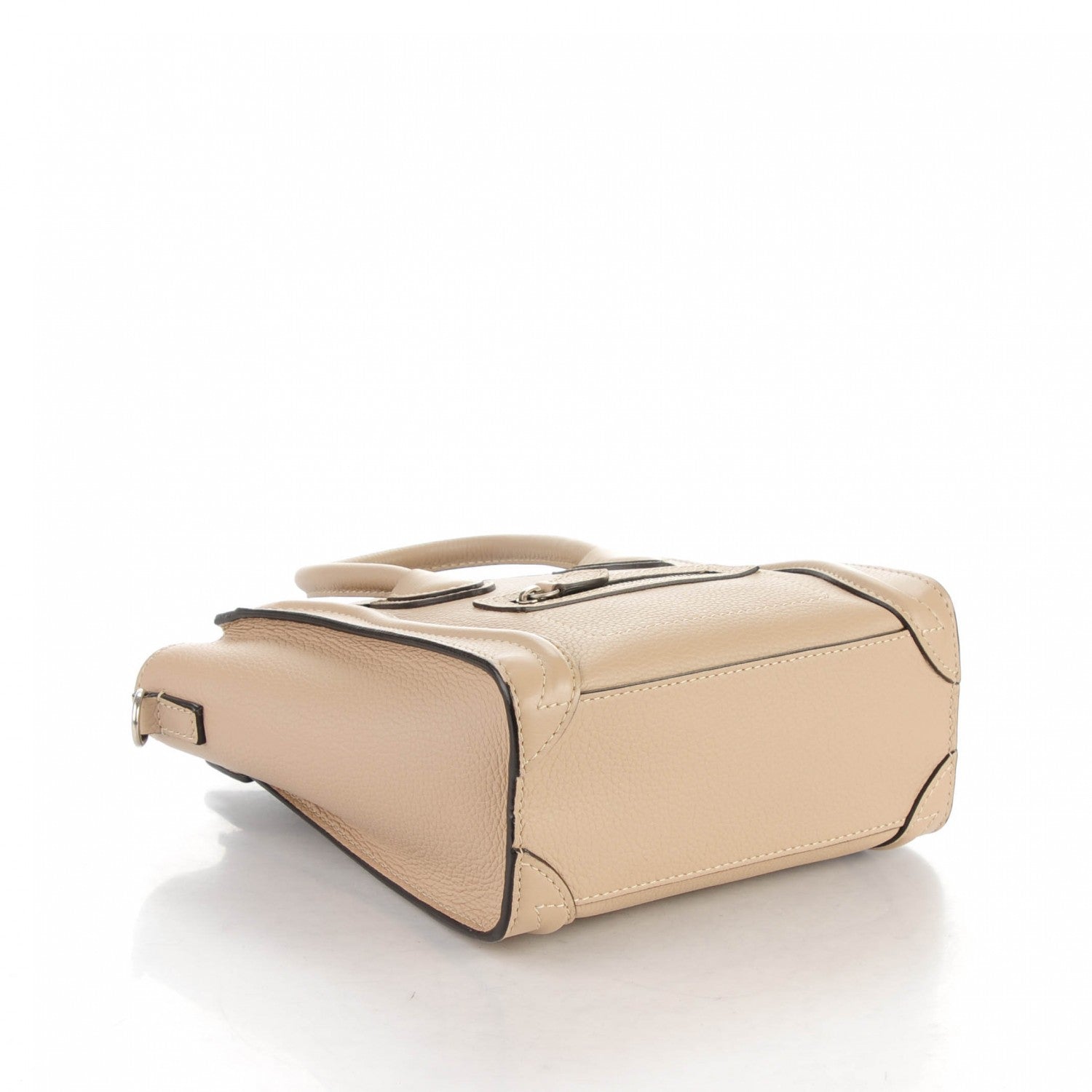 Celine Drummed Calfskin Nano Luggage Dune 4 of 7