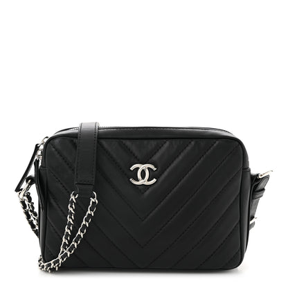 Chanel Lambskin Chevron Quilted Small Promenade Camera Black 1 of 11