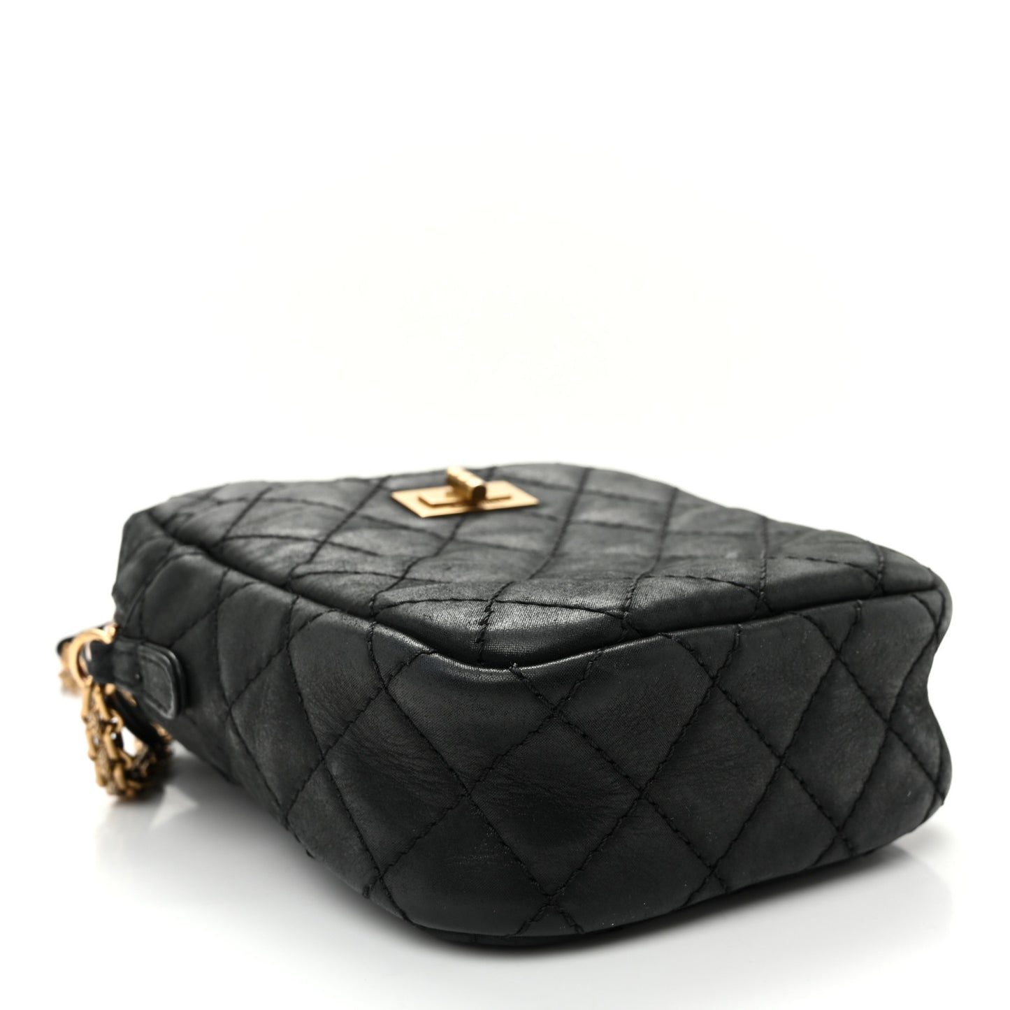 Nubuck Iridescent Calfskin Quilted Reissue Camera Case Black