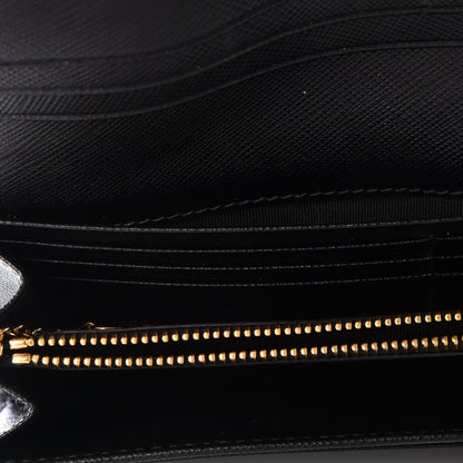 Prada Tessuto Nylon Continental Flap Wallet Black 4 of 9
