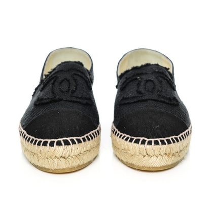 Chanel Linen CC Espadrilles 36 Black 2 of 9