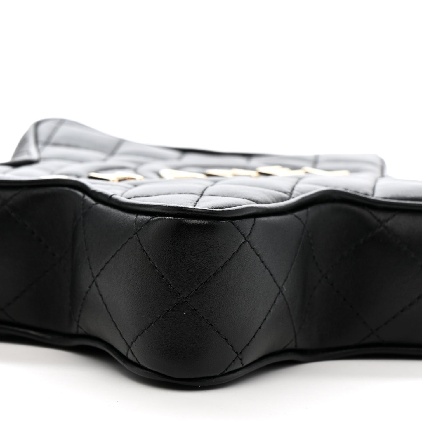 Lambskin Quilted Walk of Fame Star Bag Black
