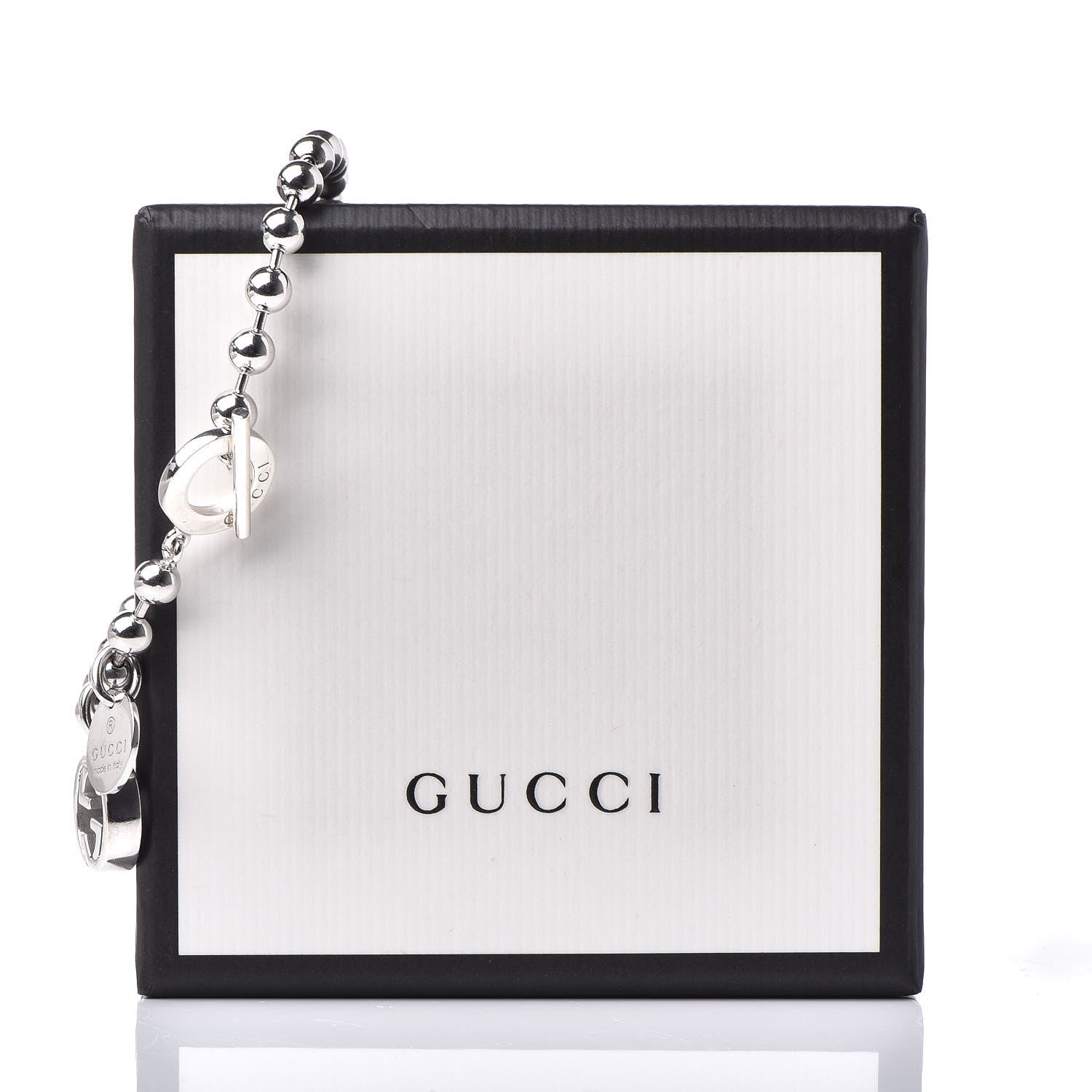 Gucci Sterling Silver Boule Bead Charm Toggle Bracelet 7 of 7