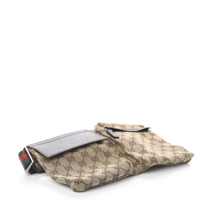 Gucci GG Monogram Web Double Pocket Belt Bag Dark Brown 3 of 8