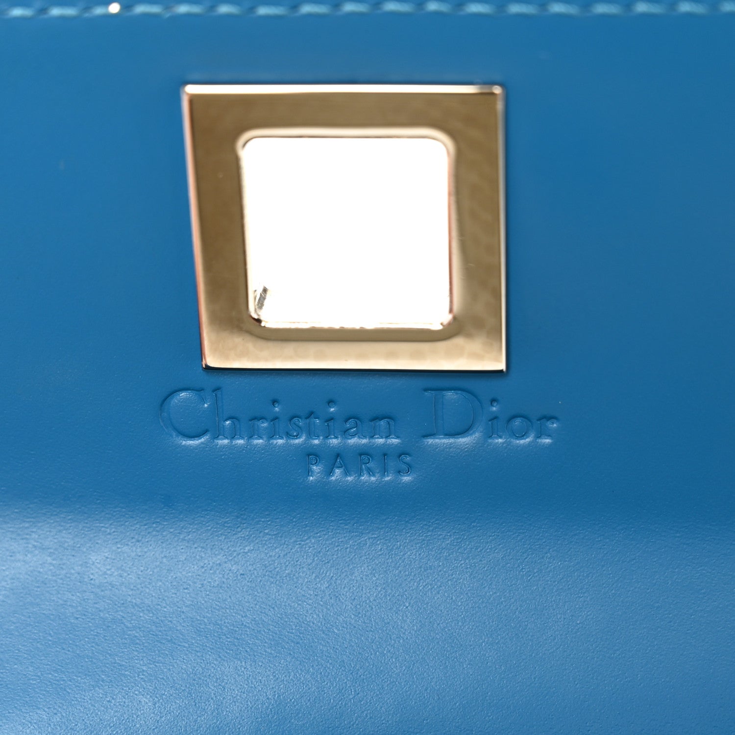 Christian Dior Grained Calfskin Turn Me Envelope Gusseted Card Holder Metallic Fluorescent Blue 6 of 8