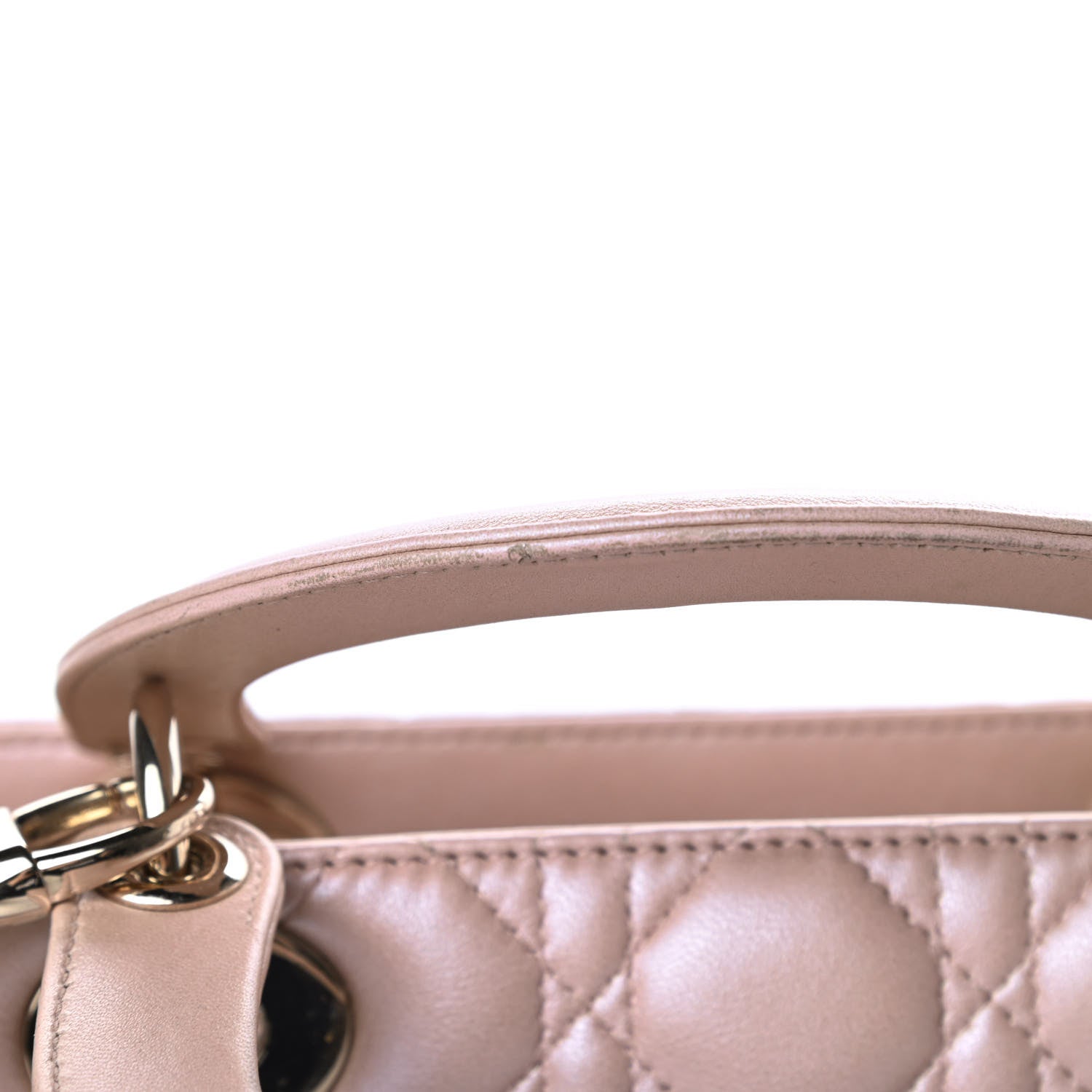 Christian Dior Pearly Lambskin Cannage Medium Lady Dior Lotus 14 of 16