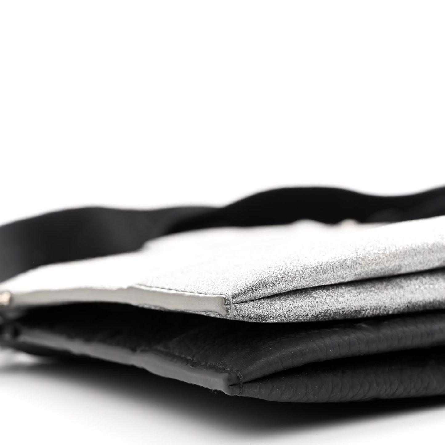 Damier Glitter Taurillon Monogram In The Loop Trio Pouch Black Silver