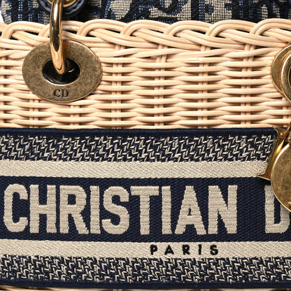 Christian Dior Wicker Oblique Mini Lady Dior Bag Blue 7 of 9