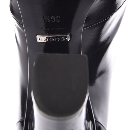 Gucci Patent Twiggy Horsebit Boot 36.5 Black 8 of 12